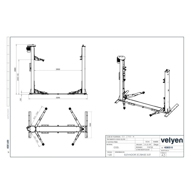 Elevador Coche Monofasico 2 Elevador Coche  Monofasico - Imagen 2